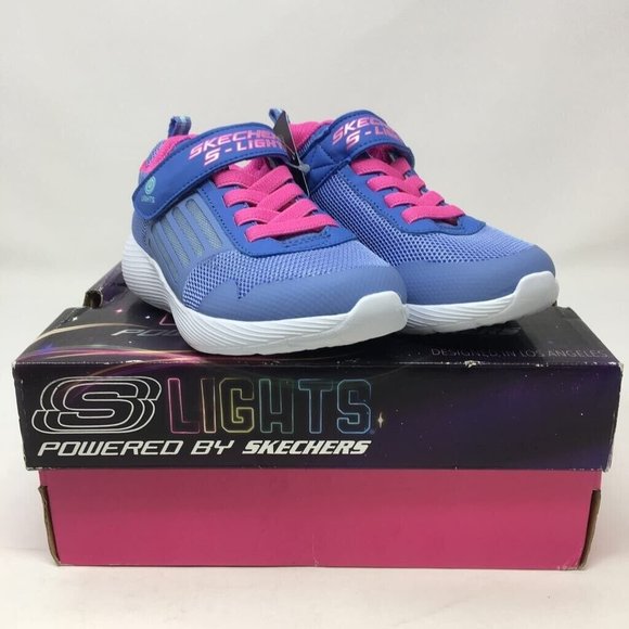 Skechers Other - Skechers Girls Dyna-Lights Sneakers Blue Pink 20268L Lace Up Low Top 10.5M New